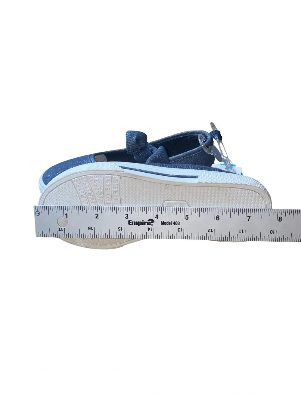 NWT Carter’s Capri Girls Navy Metallic Shimmer Bow Slip-On Sneakers Size 12